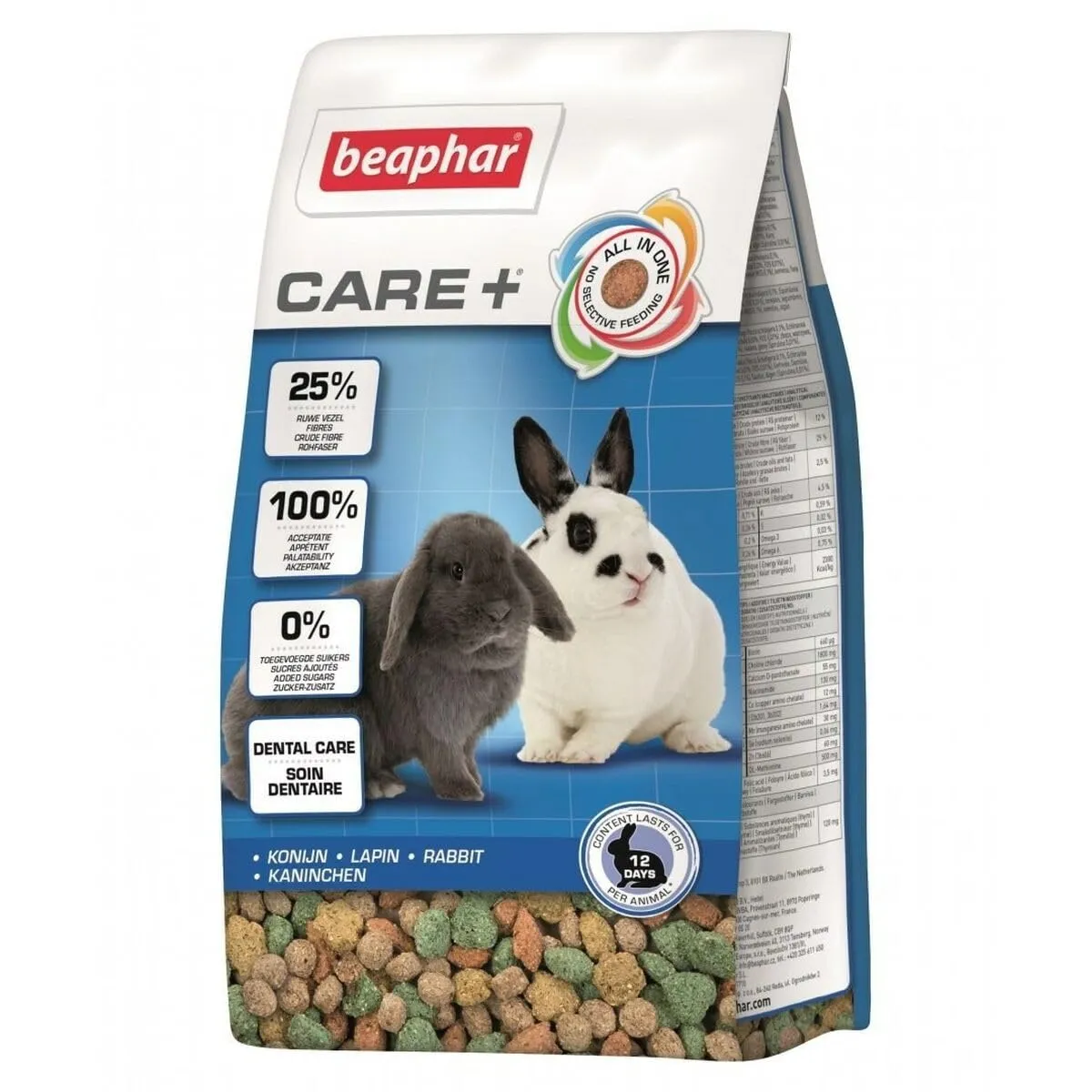 Beaphar Care+ mangime conigli 1,5 kg estruso fibre