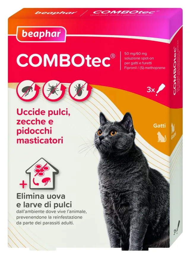 Beaphar Combotec antiparassitario gatti 3 pipette fipronil