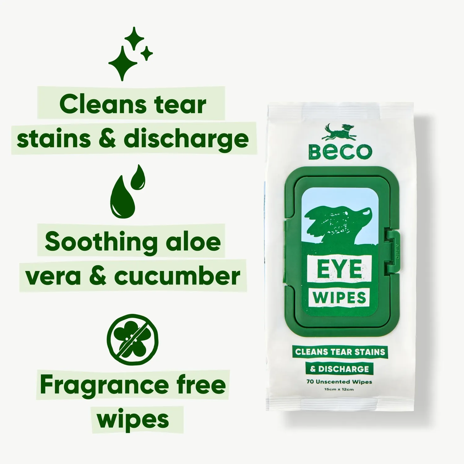 Beco Pets Salviette Occhi Cane Cetriolo e Aloe