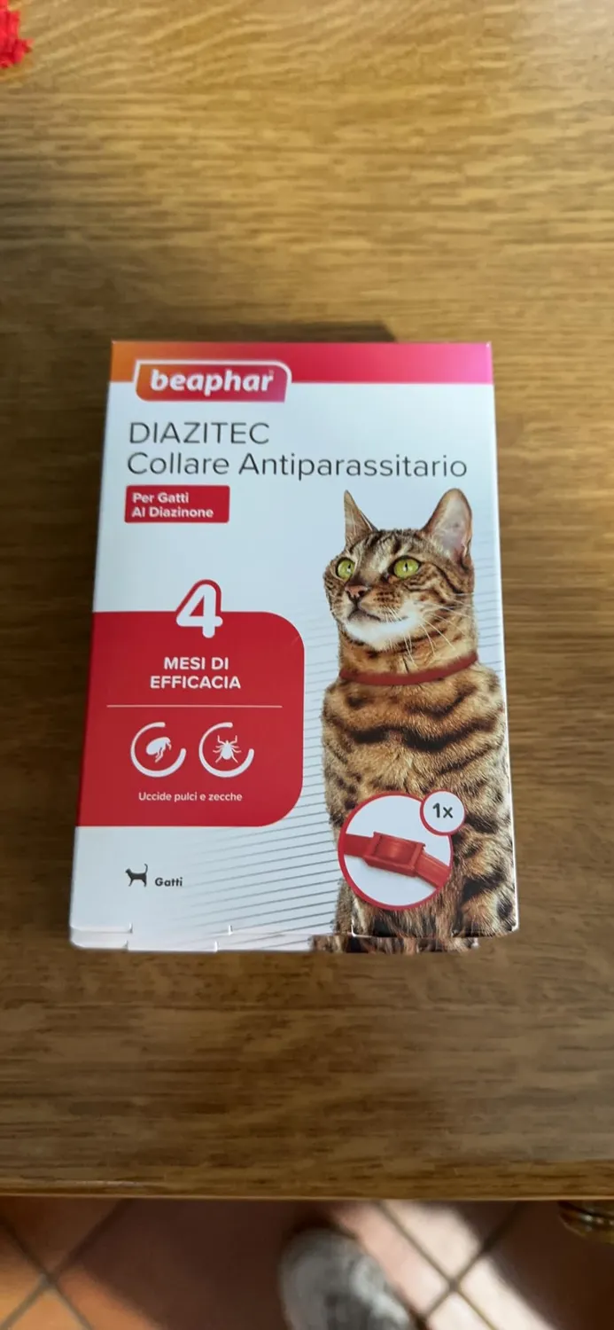 Beaphar Diazitec Collare Gatto 35 cm Rosso 4 Mesi