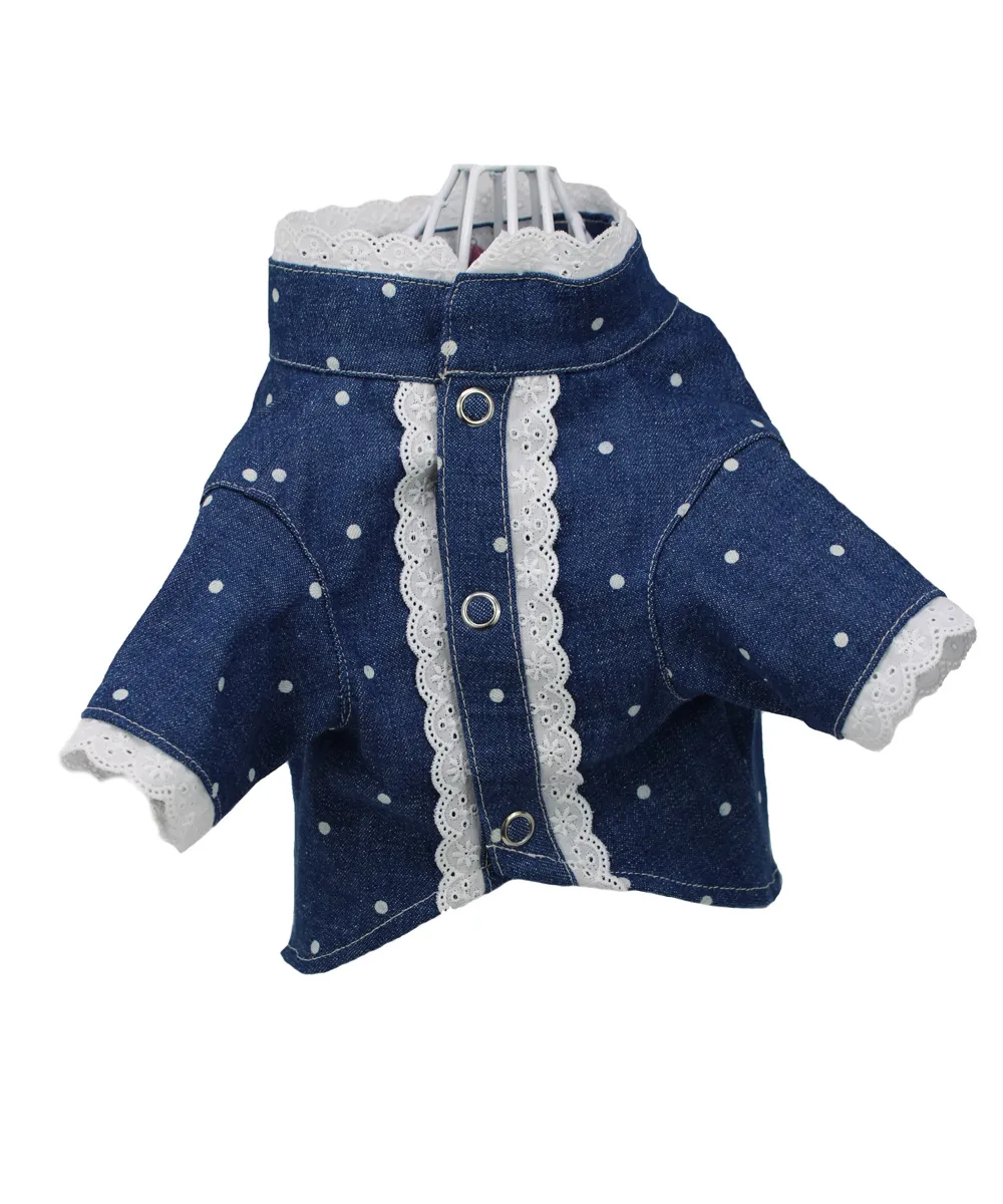 Royal Dog Korean Shirt camicia cane denim pizzo