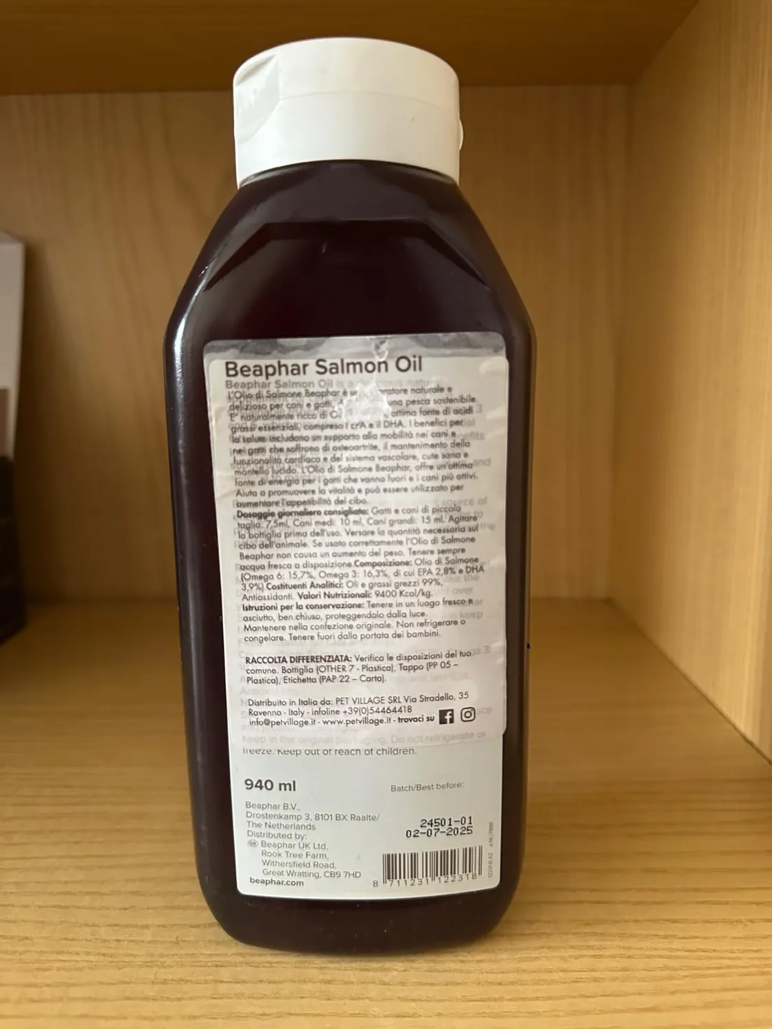 Beaphar Olio di Salmone 940 ml integratore omega 3