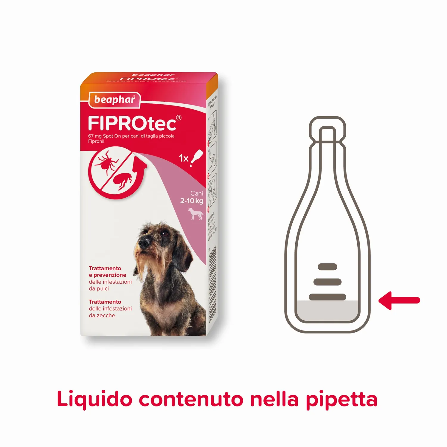Beaphar FIPROtec antiparassitario cane 2-10 kg 3 pipette pulci