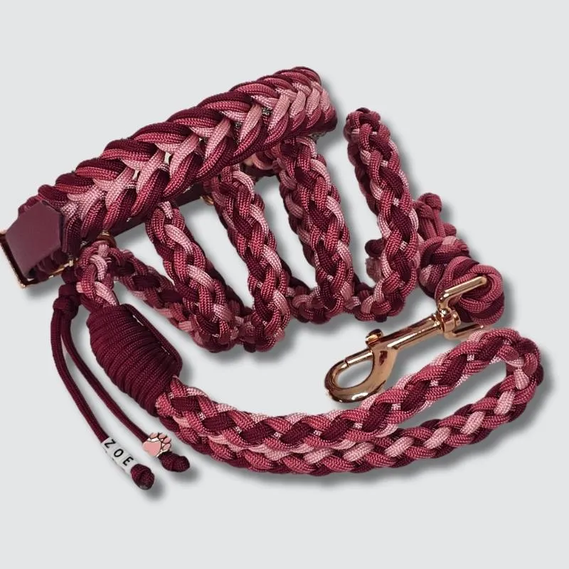 LabArt Dog Paracord Tulipano collare regolabile resistente