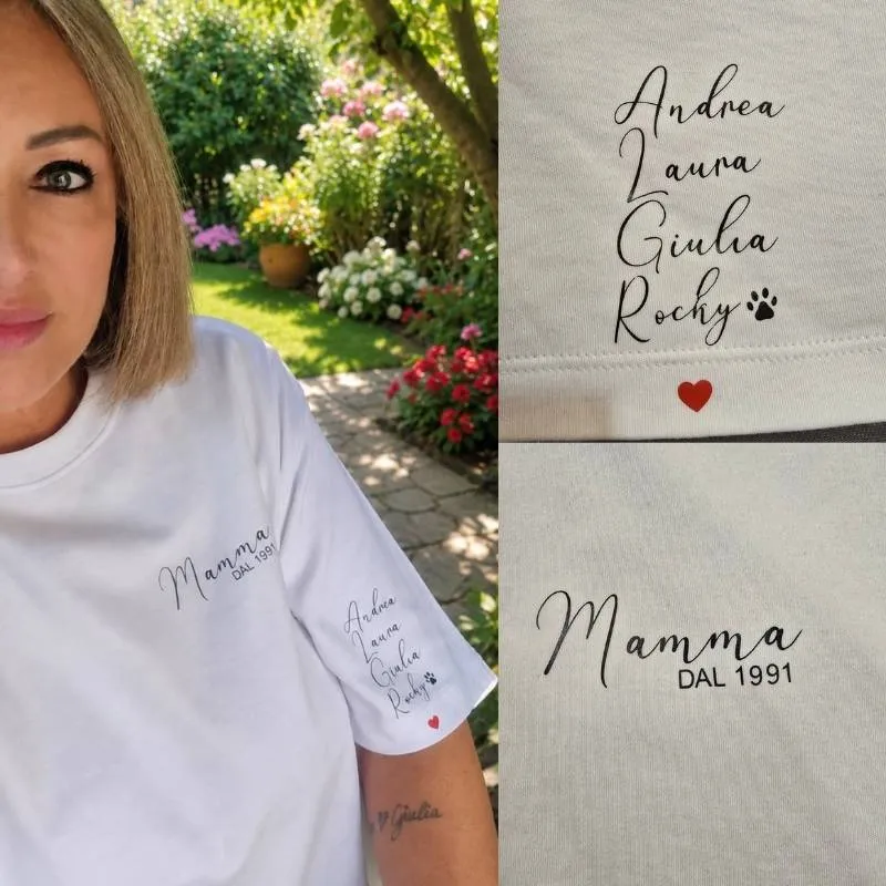LabArt Dog Mamma Personalizzata t-shirt bianca donna