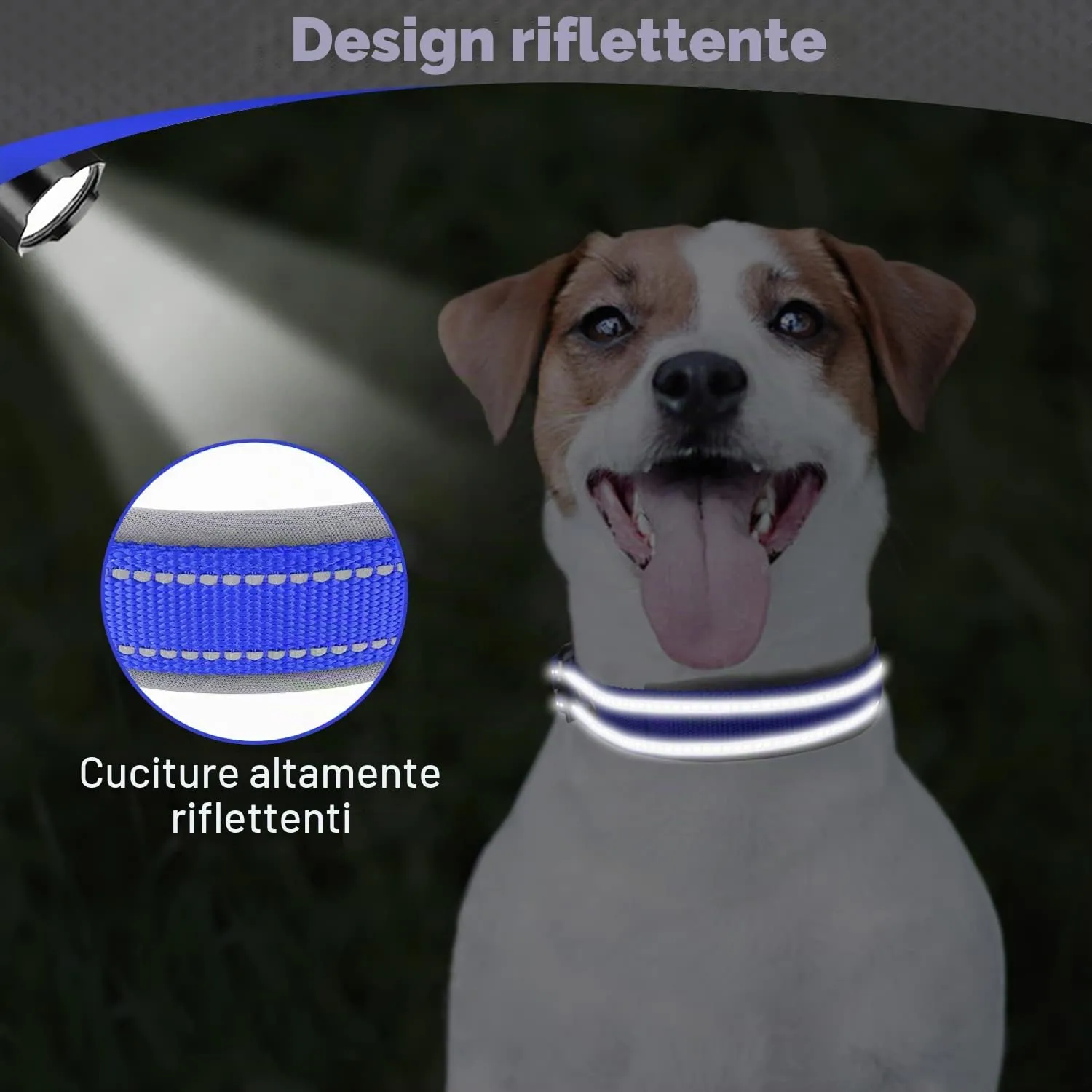 Joytale Collare Cane Imbottito Blu Scuro Taglia S Riflettente