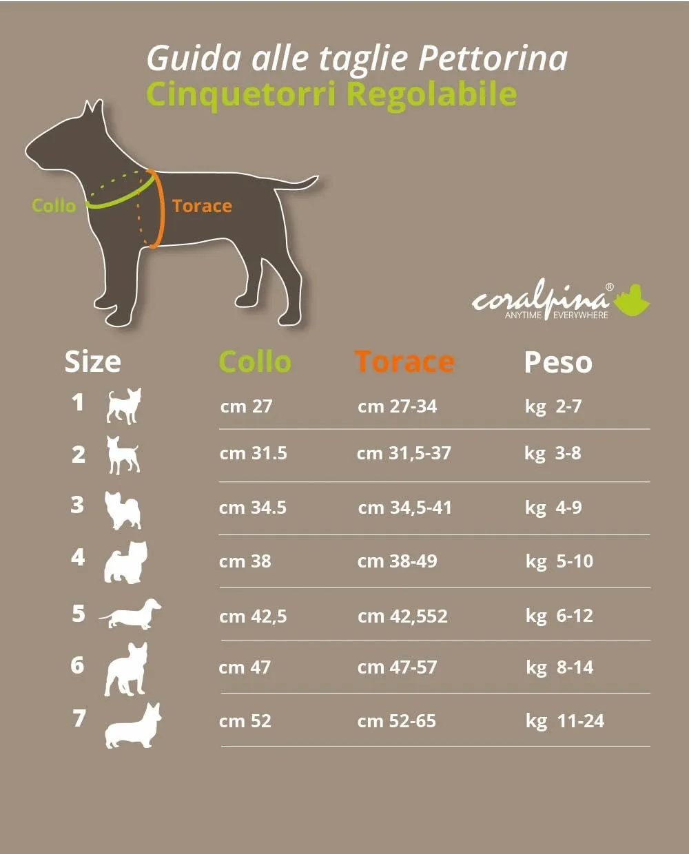 Coralpina Cinquetorri Pettorina Regolabile 3 Blu Cani Medi