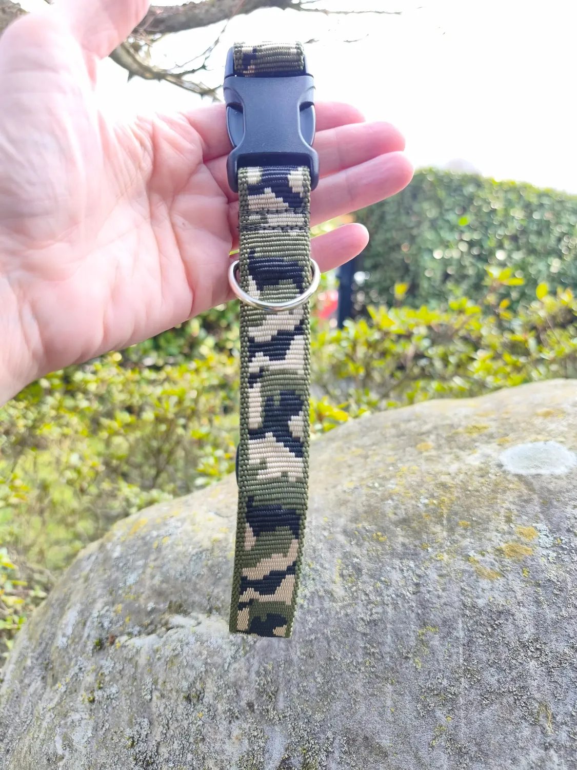 Anja for Dogs Camouflage collare verde militare 2,5 cm