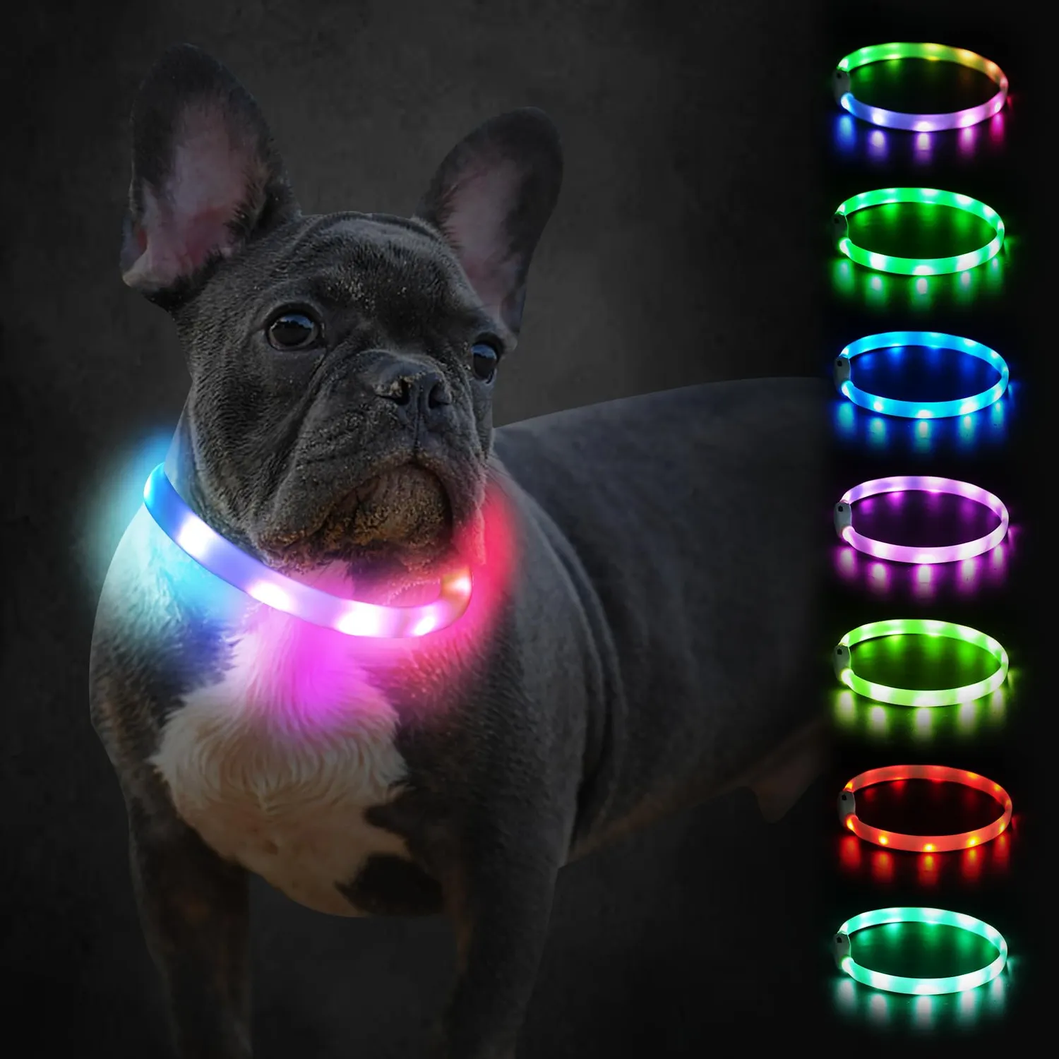 Joytale Luminoso collare LED 70 cm tagliabile silicone