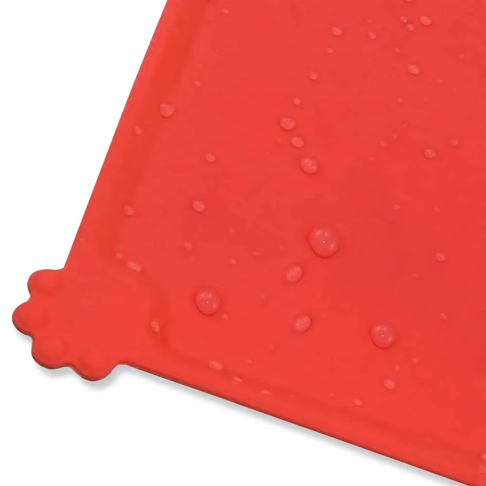 Joytale Tappetino Silicone Ciotole Cane Rosso 47x30cm