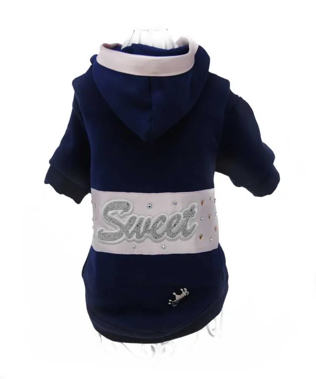 Royal Dog Sweet felpa blu con cristalli