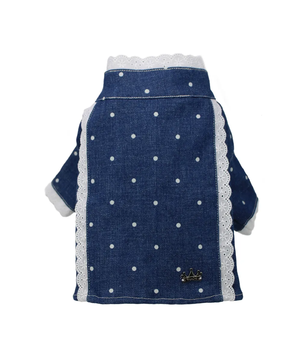 Royal Dog Korean Shirt camicia cane denim pizzo