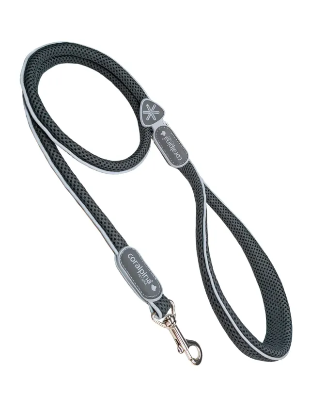 Coralpina Cinquetorri Guinzaglio Cani Nero/Grigio 1/3 Leggero