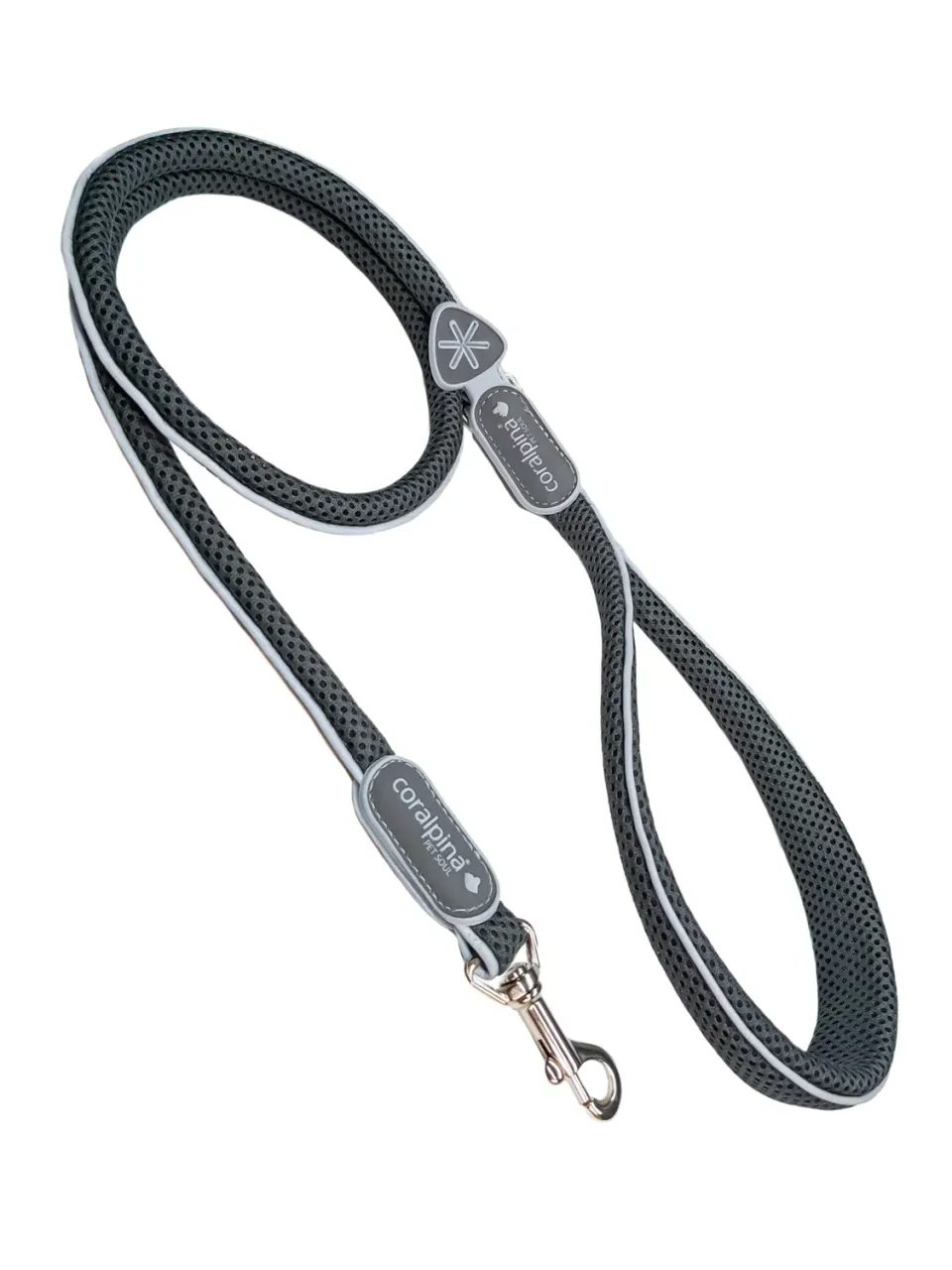 Coralpina Cinquetorri Guinzaglio Cani Nero/Grigio 1/3 Leggero