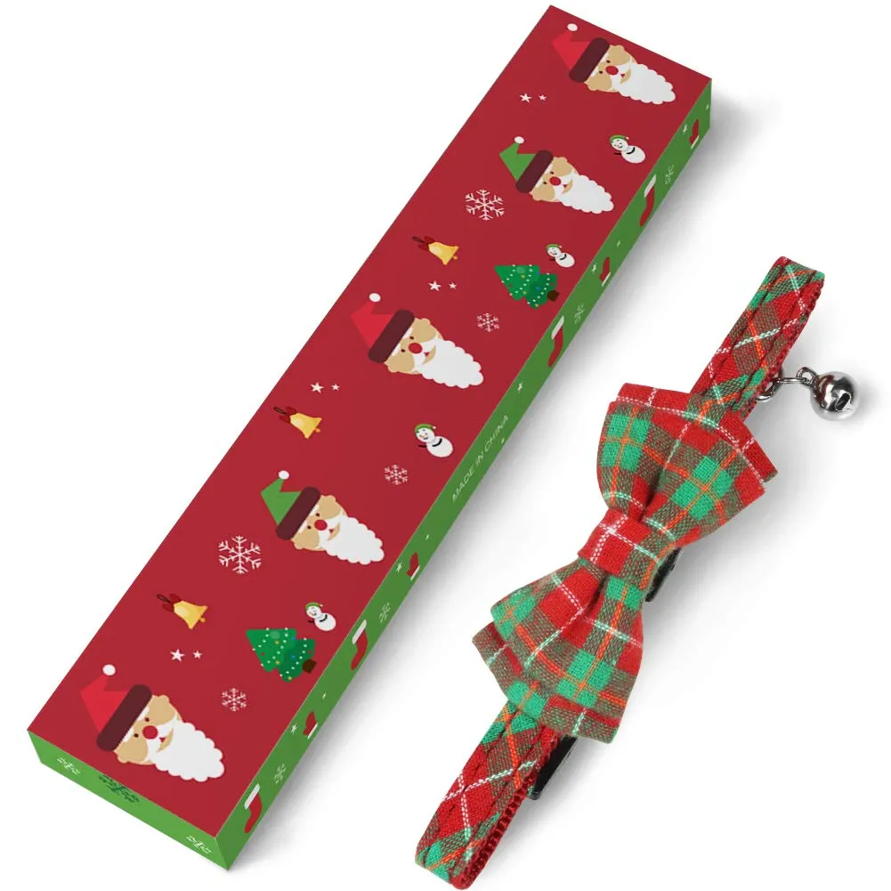 Joytale Natalizio collare gatto plaid rosso verde antistrozzo