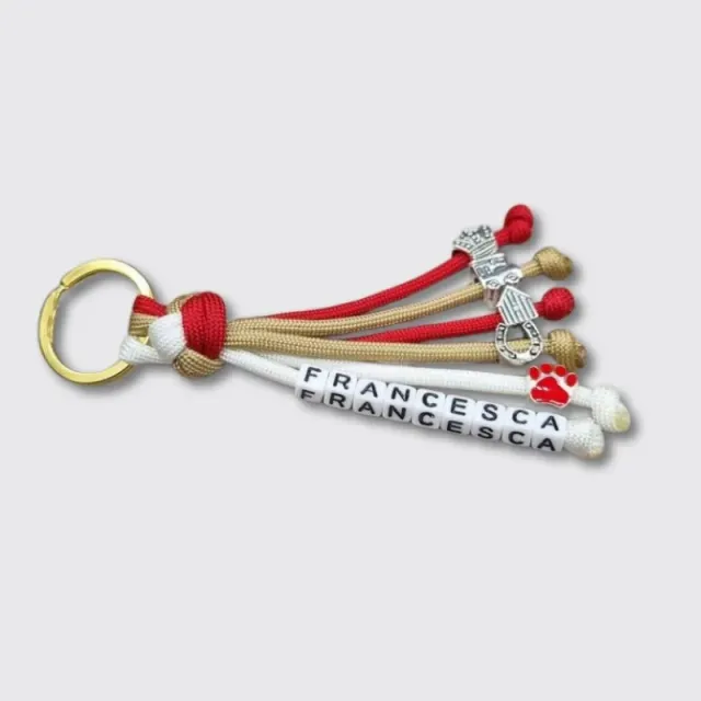 LabArt Dog Portachiavi Christmas paracord con nome