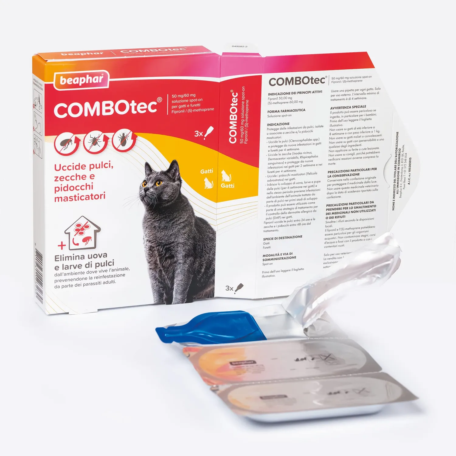 Beaphar Combotec antiparassitario gatti 3 pipette fipronil