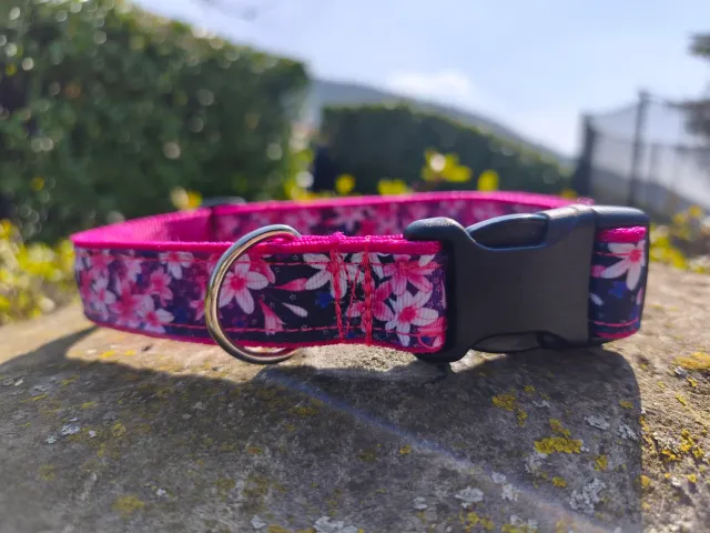 Anja for Dogs Fiori collare fucsia 2,5 cm
