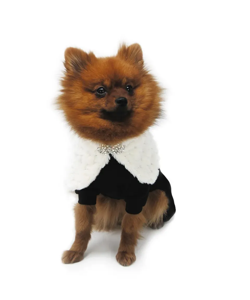 Royal Dog Angel mantellina bianca ecopelliccia