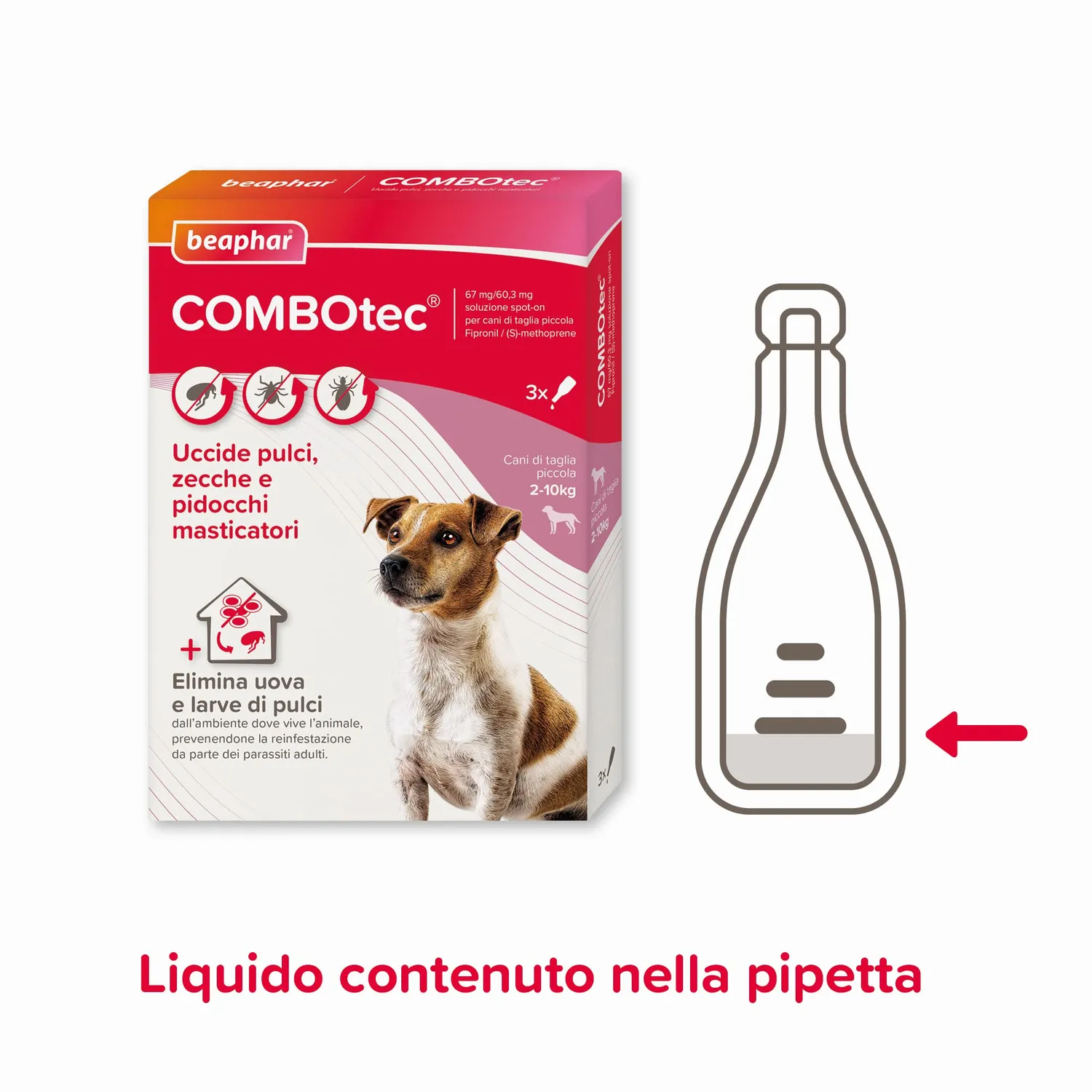 Beaphar Combotec antiparassitario cane 2-10 kg 3 pipette pulci