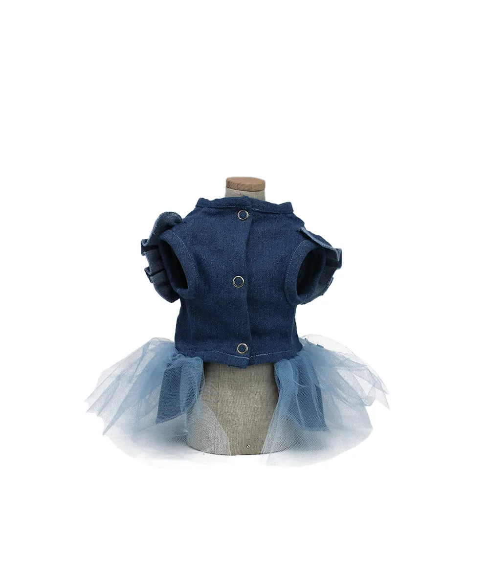 Royal Dog Princess vestitino denim con strass