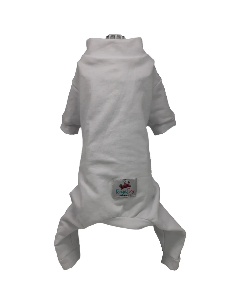 Royal Dog Basic tutina cane bianca cotone felpato
