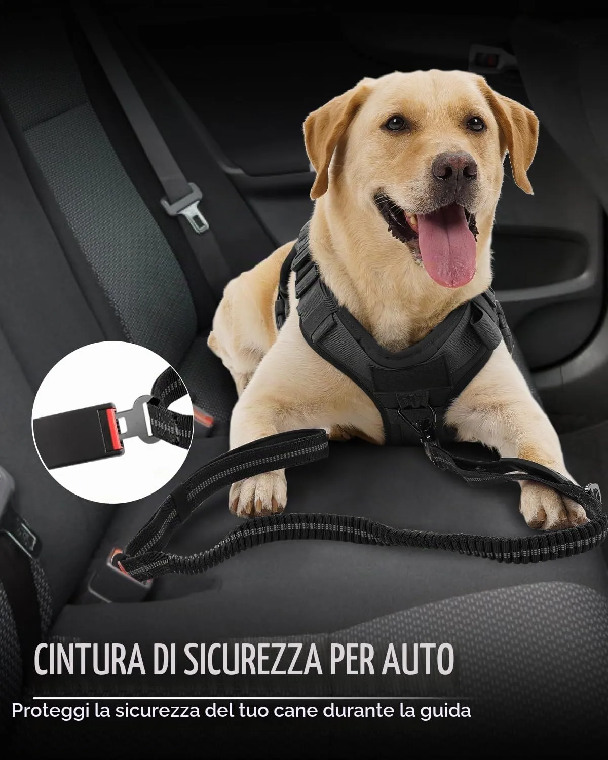 Joytale Tattico guinzaglio bungee nero 1,2-1,8 m ammortizzato