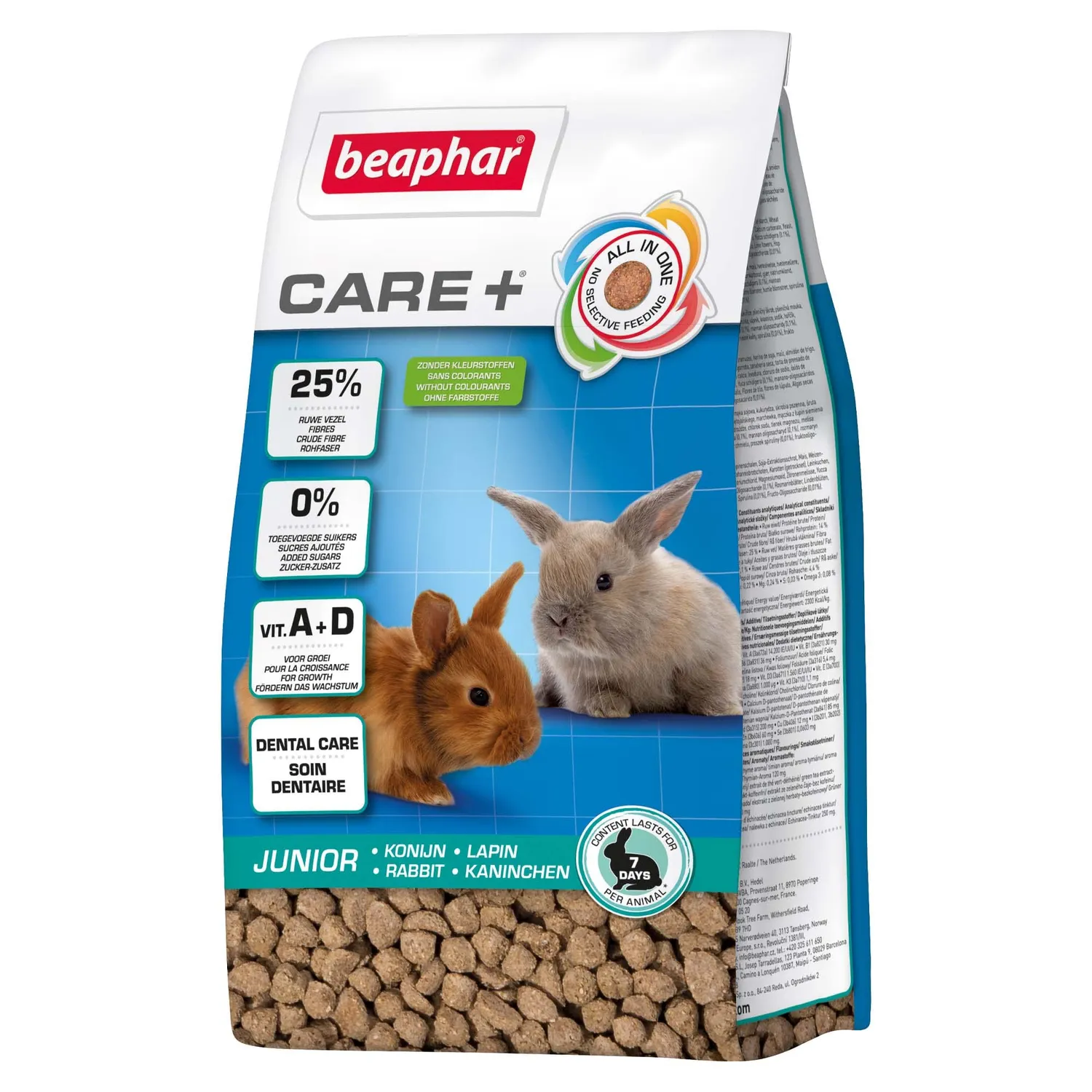 Beaphar Care+ Jr mangime coniglio giovane 1,5 kg estruso